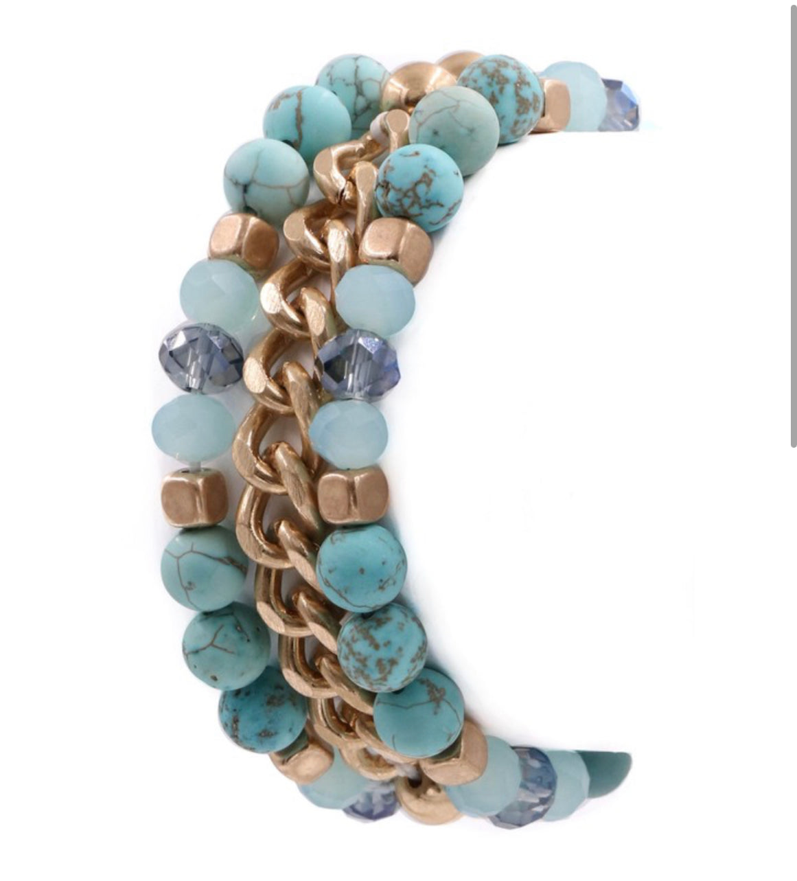 3 strand beaded bracelet stack