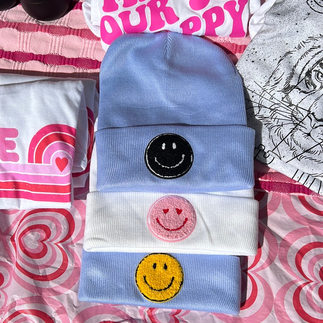 Smiley face beanies