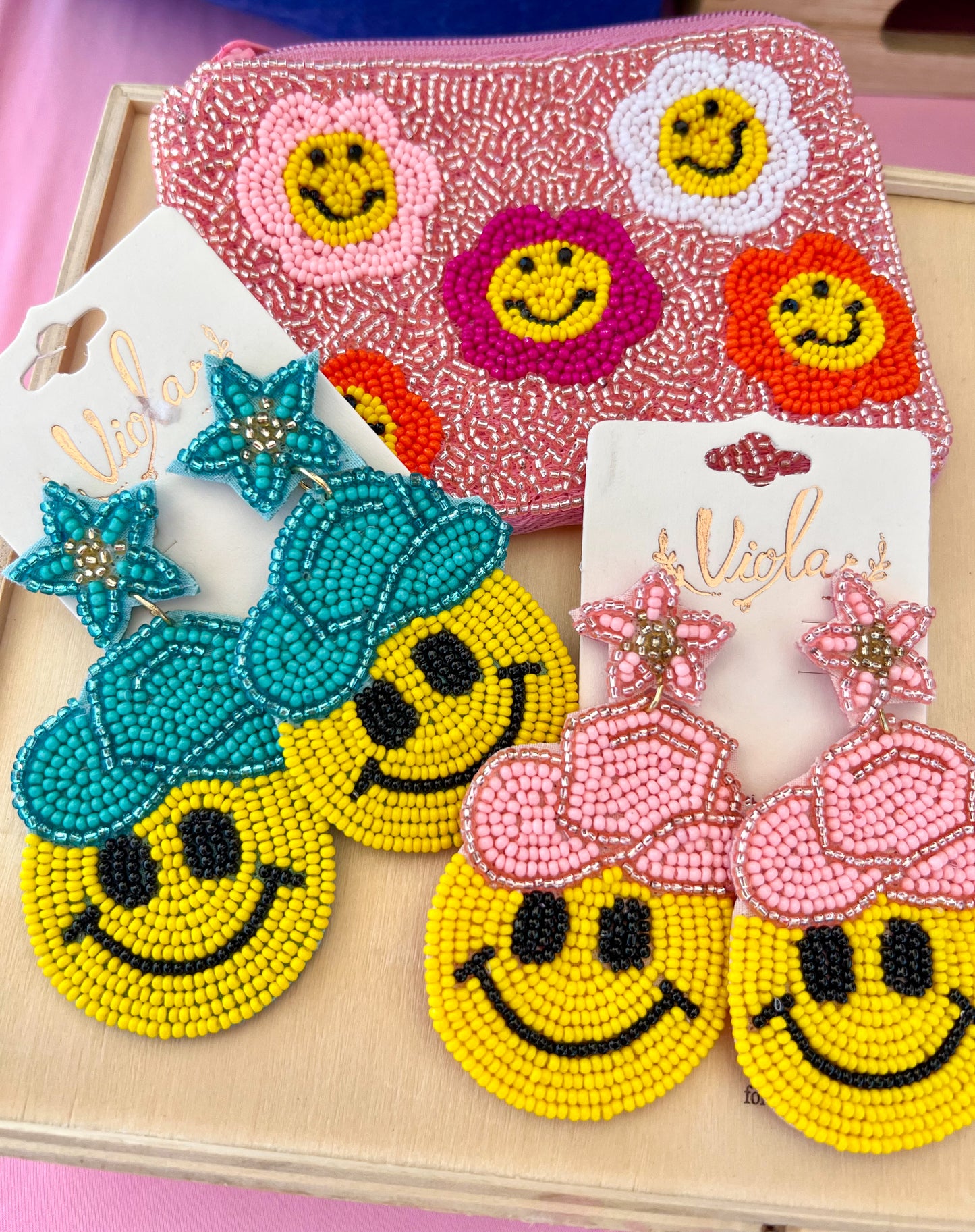 Smiley cowgirl earrings