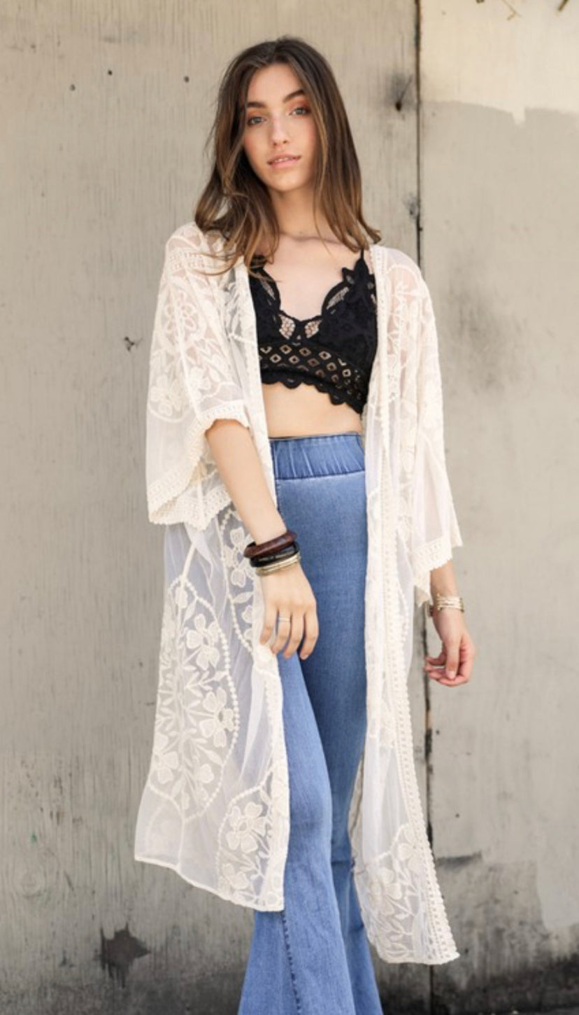 Lotus Lace Kimono