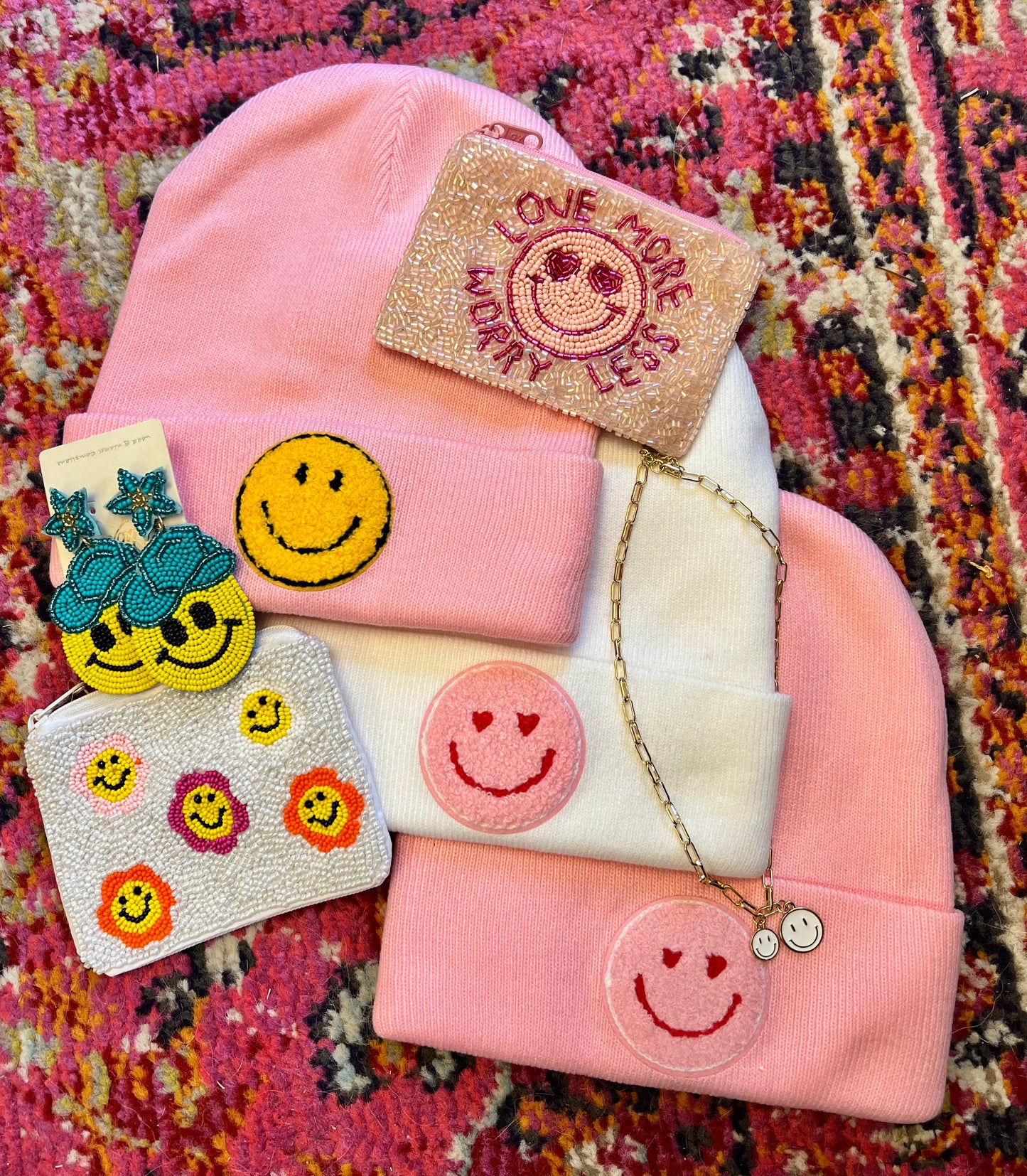 Smiley face beanies