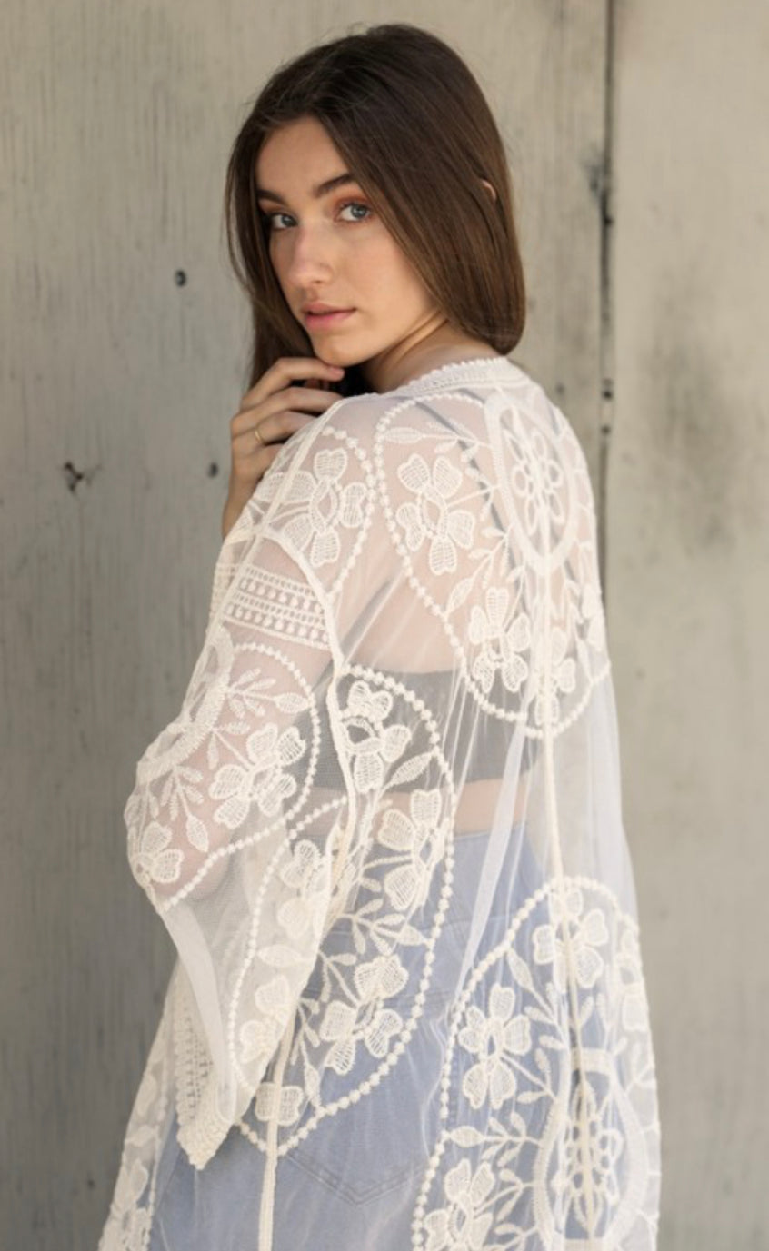 Lotus Lace Kimono