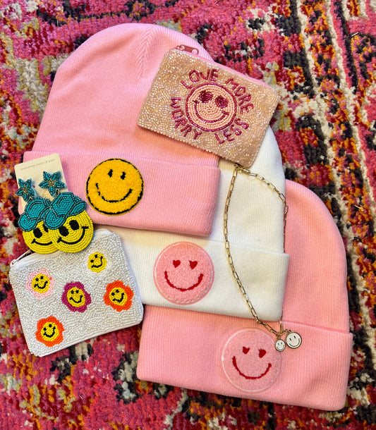 Smiley face beanies